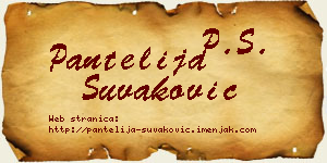 Pantelija Šuvaković vizit kartica